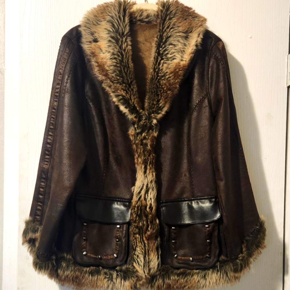 Brown Faux Fur Womens Jacket